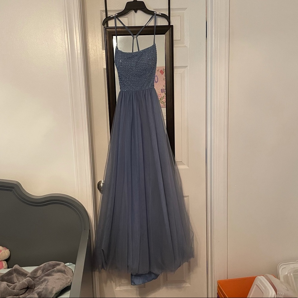 dillards blue dress